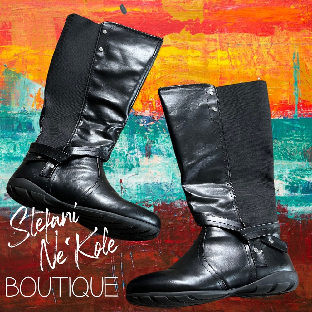 Black tall boot